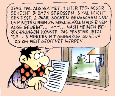 Cartoon Fensterl&uuml;ftung